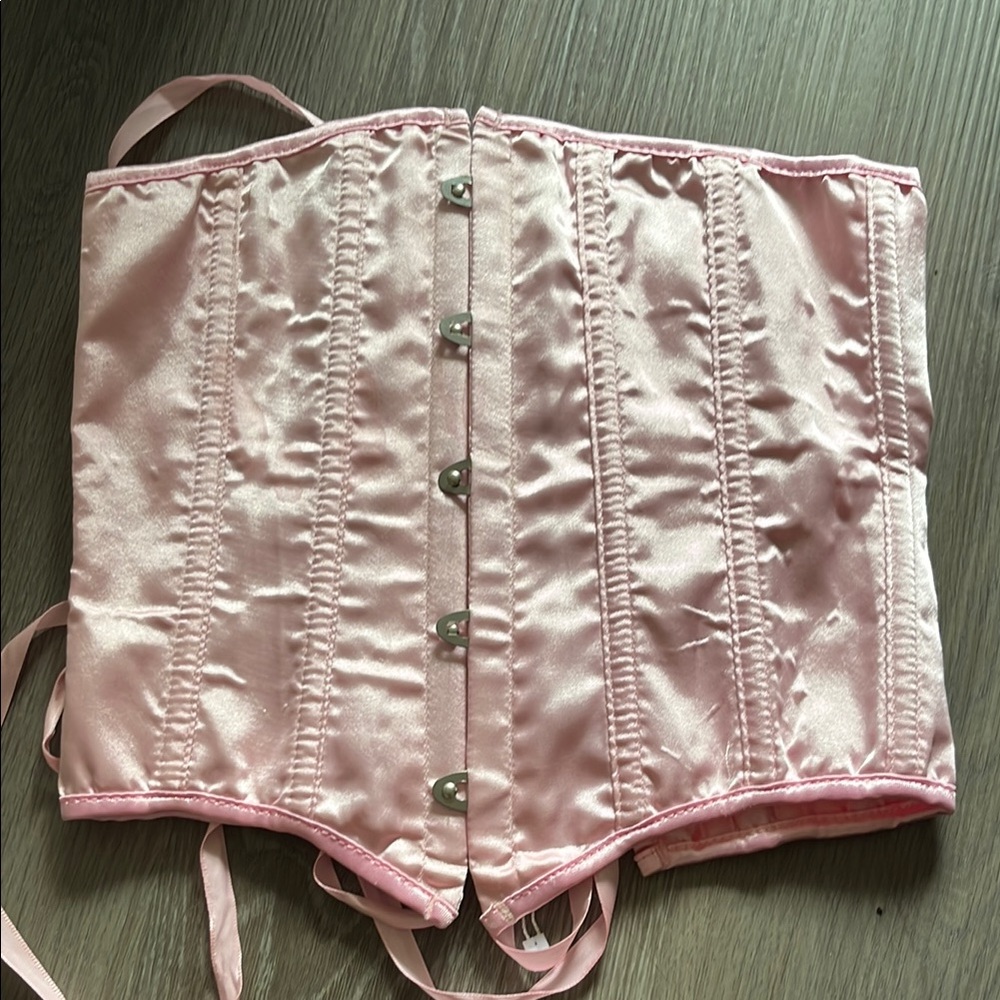 Pink Satin Corset Top